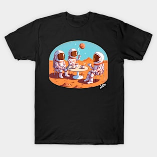 Astronauts drinking coffee on Mars T-Shirt